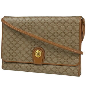 Celine Macadam Shoulder Bag canvas beige